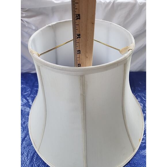 9x18x12 White Bell Shantung Lampshade - Picture 4 of 6